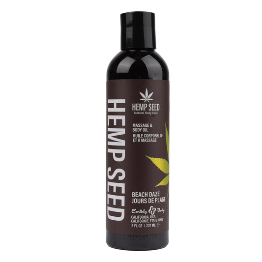 Earthly Body Hemp Seed Massage & Body Oil — Beach Daze, 8 fl oz - EB-MAS045
