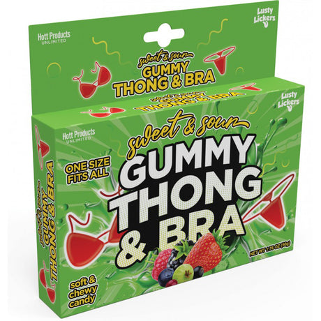 Hott Products Sweet and Sour Edible Gummy Thong and Bra - HTP3580