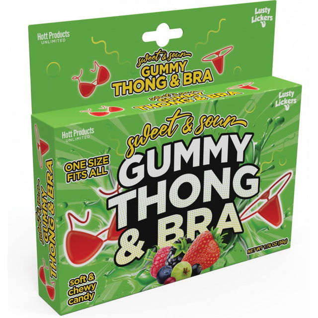 Hott Products Sweet and Sour Edible Gummy Thong and Bra - HTP3580
