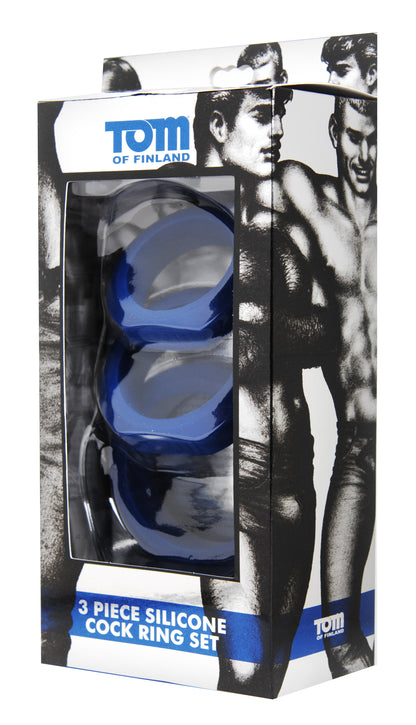 Tom of Finland 3 Pieces Silicone Cock Ring Set by XR Brands