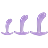 Doc Johnson Crystal Jellies Curved Anal Trainer Set — 3 Sizes, Purple - DJ0289-69-CD
