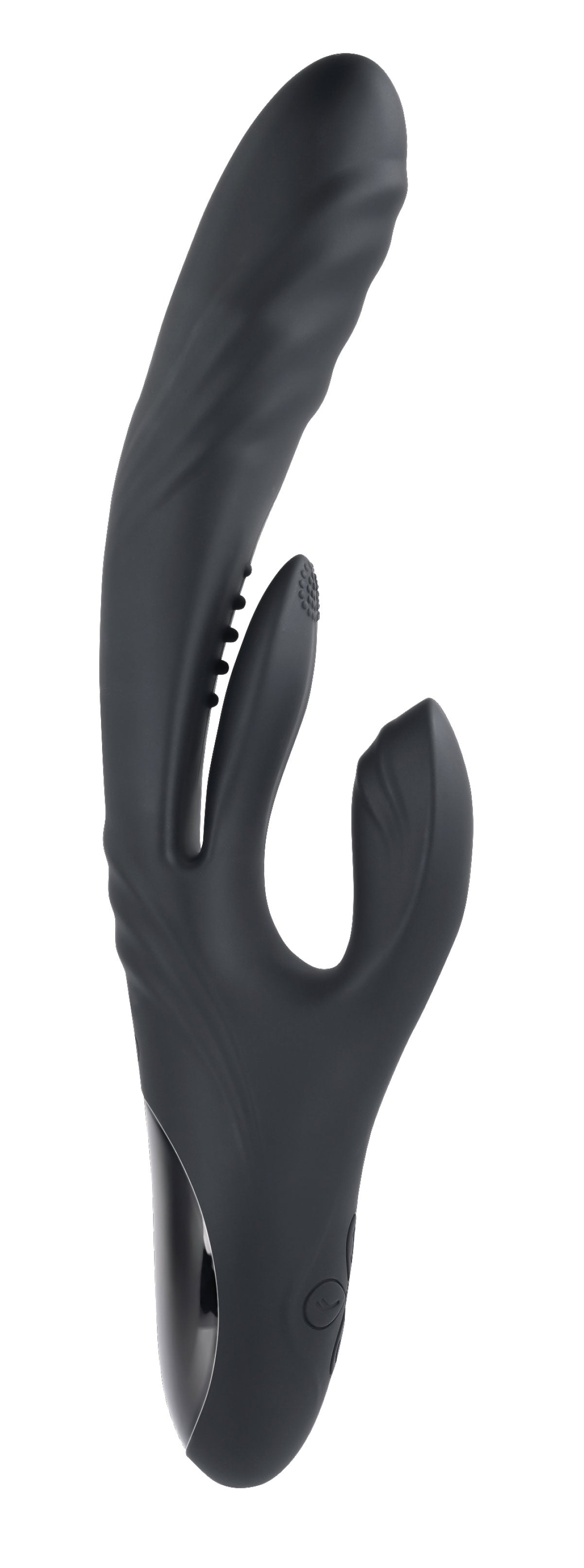 Playboy Pleasure Rapid Rabbit Vibrator, Black — 6.5 in Insertable - PB-RS-1348-2