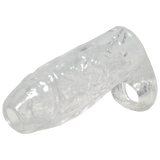 Doc Johnson Titanmen Cock Sleeve with Ball Strap — 5.25 in Clear - DJ3400-26-CD