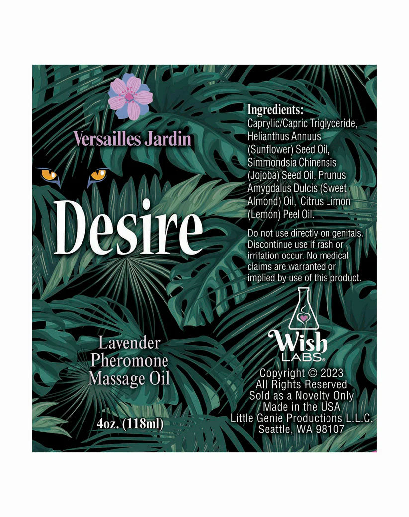 Desire Pheromone Massage Oil 4 Oz - Lavender by Little Genie