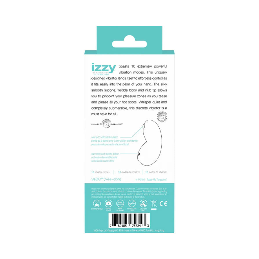 Izzy Rechargeable Vibe -Turquoise by VeDO