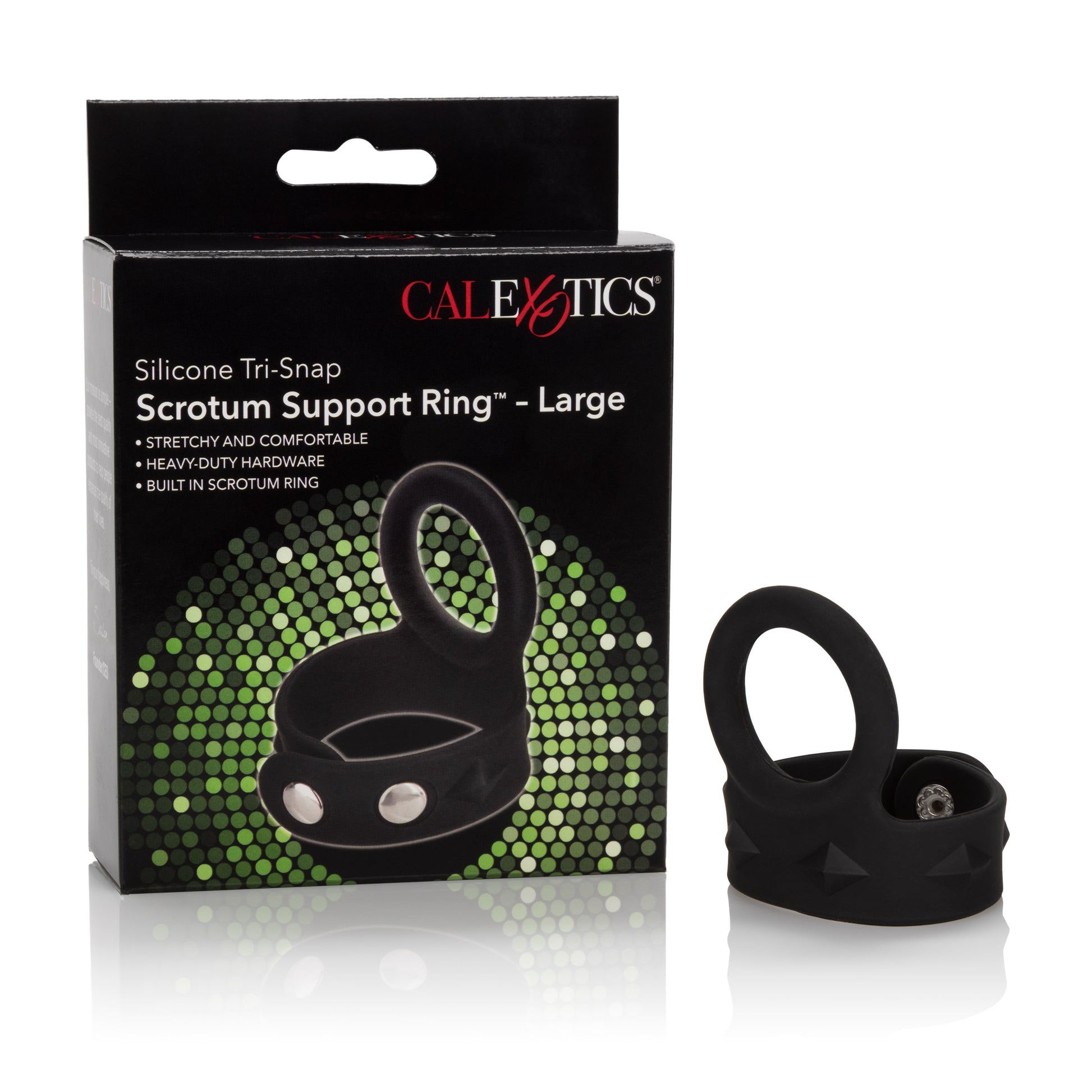 Silicone Tri-Snap Scrotum Support Ring - Large by CalExotics