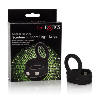 Silicone Tri-Snap Scrotum Support Ring - Large by CalExotics