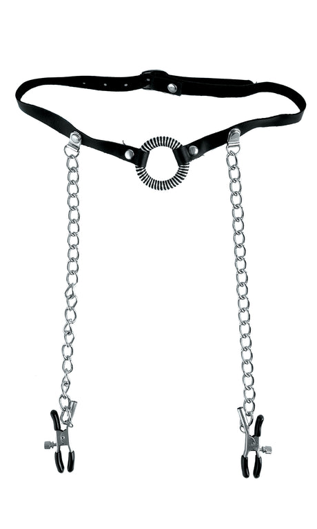 Pipedream Fetish Fantasy O-Ring Gag with Nipple Clamps - PD3845-23