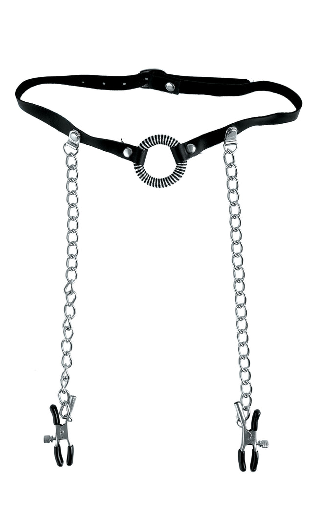 Pipedream Fetish Fantasy O-Ring Gag with Nipple Clamps - PD3845-23