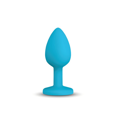 Gemma Clear Iridescent Gem Teal Silicone Plug - L