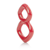CalExotics Crazy 8 Dual Support Cock Ring - Red - SE1490202
