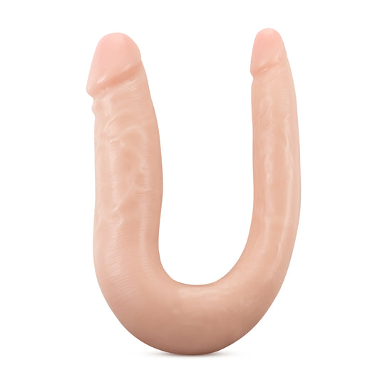 Blush Dr. Skin Mini Double Dong — Vanilla, 12.5" U‑Shape - BL-34203
