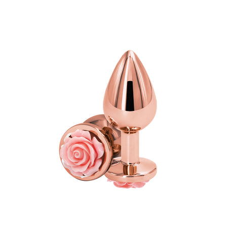 nsnovelties Rear Assets Medium Anal Plug — Rose Pink Aluminum - NSN-0965-24