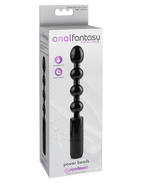 Pipedream Anal Fantasy Power Beads — Black, Tapers to 1 inch - PD4655-23