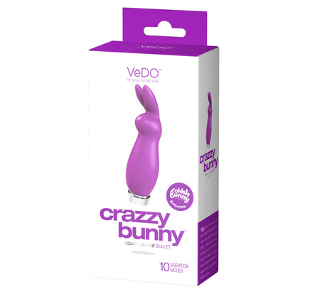 VeDO Crazzy Bunny Rechargeable Bullet Vibrator — Purple - BU-0503