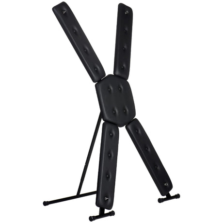 XR Brands Deluxe St. Andrew's Cross — Black Free-Standing - MS-AH354