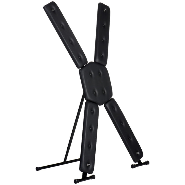 XR Brands Deluxe St. Andrew's Cross — Black Free-Standing - MS-AH354
