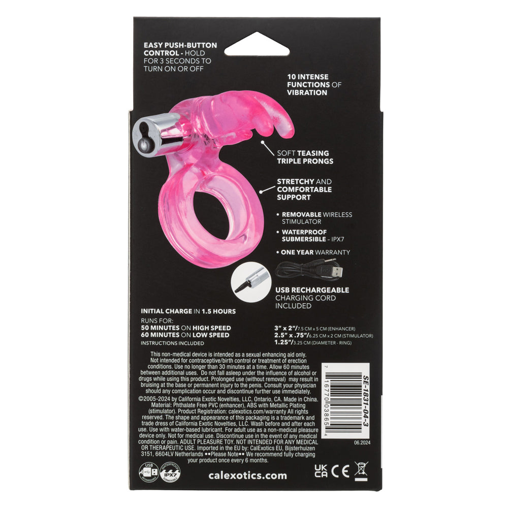 CalExotics Triple Clit Flicker Rechargeable Triple-Prong Enhancer - SE1831043