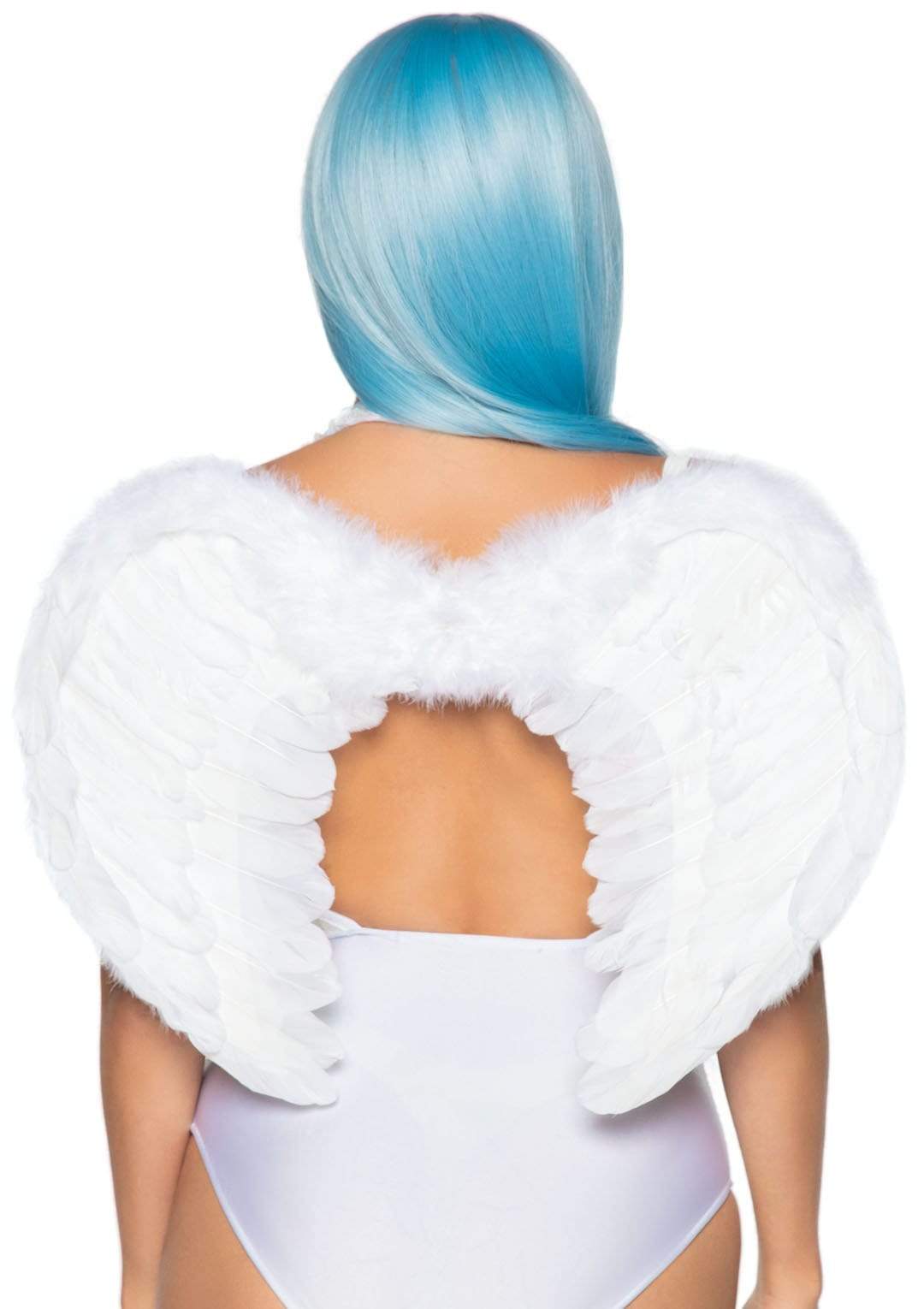 Leg Avenue Marabou Trimmed Feather Wings — White - LA-2775WHT