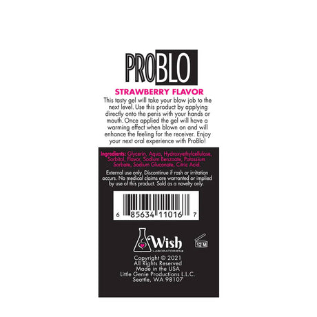 Problo Arousing Blow-Job Gel - Strawberry - 1.5 Fl. Oz.