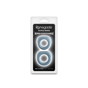 nsnovelties NS Novelties Renegade Alpha Rings — Gray, Dual-Size Silicone Cockrings - NSN-1128-69