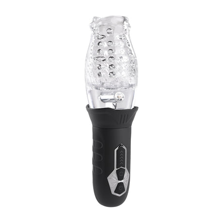 Evolved Novelties Cyclone Clear/Black Rotating Stroker — 3" Insertable - ZE-RS-3137-2