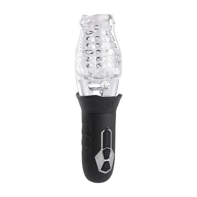 Evolved Novelties Cyclone Clear/Black Rotating Stroker — 3" Insertable - ZE-RS-3137-2