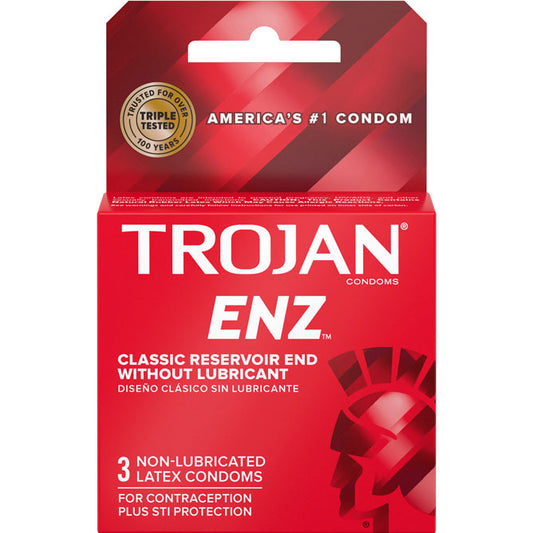Paradise Marketing Trojan Enz Non-Lubricated Condoms - 3 Pack - TJ92050