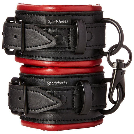Sportsheets Saffron Cuffs — Red Vegan Leather Wrist Restraints - SS480-01