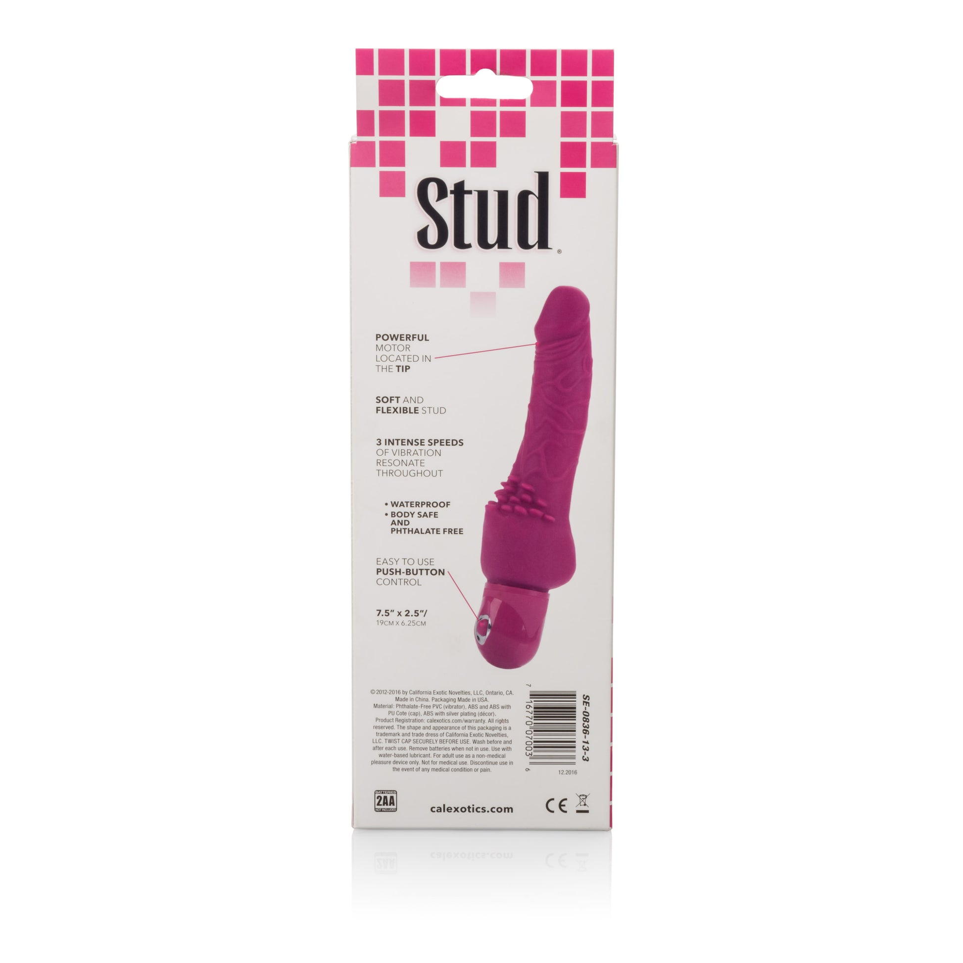 Waterproof Power Stud Cliterrific Dong - Pink by CalExotics