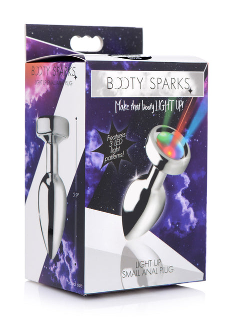 XR Brands Light Up Small Anal Plug — 3 LED Patterns, Nickel-Free - BTYS-AG173-SMALL
