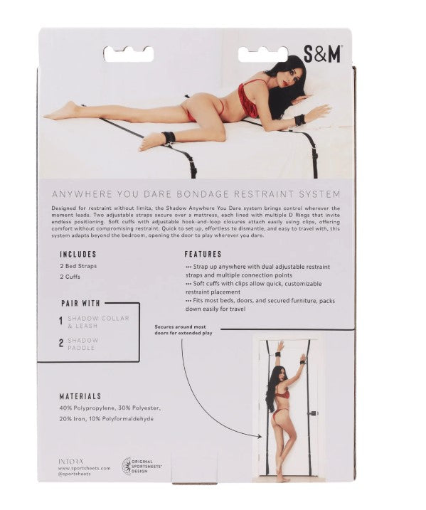 Sportsheets Anywhere You Dare Bondage Restraint System — Black - SS10312