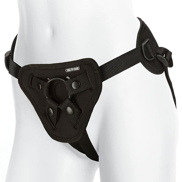 Doc Johnson Vac-U-Lock Supreme Harness with Vibrating Plug — Black - DJ1090-25-BX