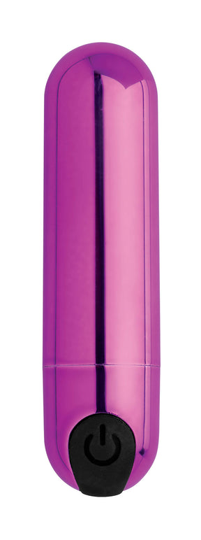 XR Brands 10-Pack Rechargeable Metallic Bullet Vibrator — Purple - BNG-AG656-PUR