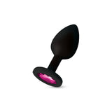 Gemma Pink Gem Black Silicone Plug - Small