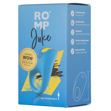 ROMP Juke Vibrating Cock Ring — Light Blue, USB Rechargeable - RM1320