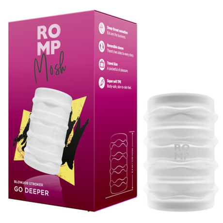ROMP Mosh Blowjob Stroker - Transparent Travel-Size TPE Sleeve - RM2258