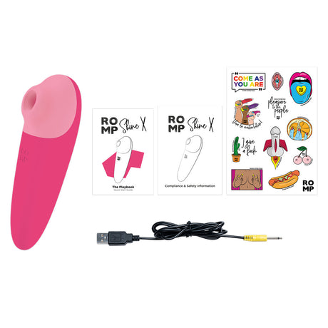 ROMP Shine X Clitoral Stimulator — Pleasure Air, Pink - RM3575