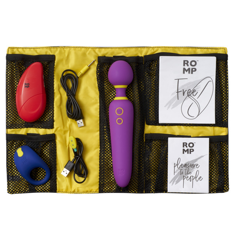 ROMP Pleasure Kit — 3-Piece Vibrator Set (Wand, Air Stimulator, Ring) - RM6706