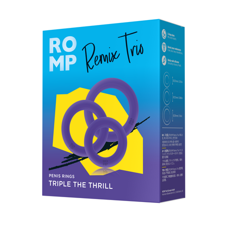 ROMP Remix Trio 3-Pack Silicone Penis Rings — Violet, 20/25/29mm - RM3612