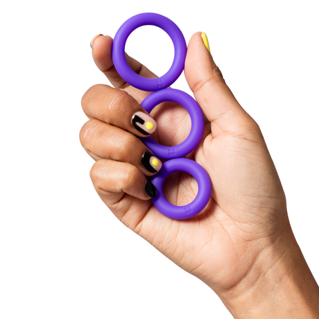 ROMP Remix Trio 3-Pack Silicone Penis Rings — Violet, 20/25/29mm - RM3612
