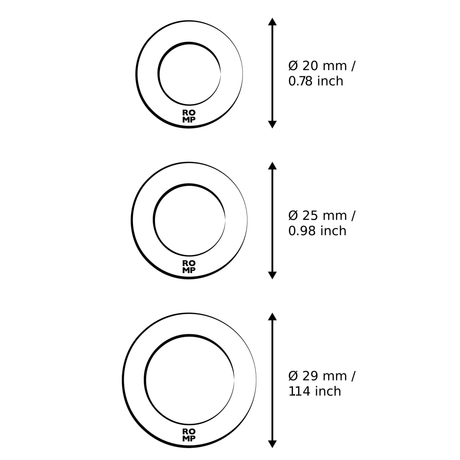 ROMP Remix Trio 3-Pack Silicone Penis Rings — Violet, 20/25/29mm - RM3612