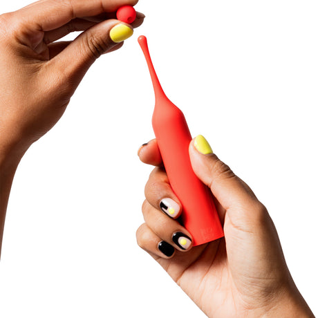 ROMP Pop Clitoral Vibrator — Interchangeable Heads, Luminous Red - RM3520