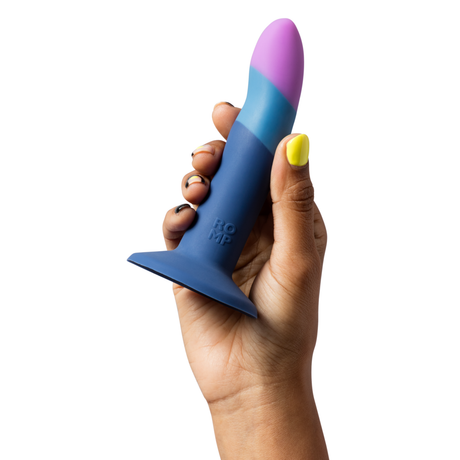 ROMP Piccolo Pegging Kit — 5-inch Curved Silicone Dildo, Adjustable Harness & Clitoral Stimulator - RM3568