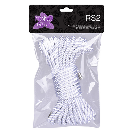NOBÜ Deluxe Silky Bondage Rope — 10 m (Silver, 1/4″) - NB1705