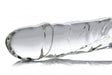 XR Brands Brutus Glass Thruster Dildo, Clear — 6.5 in Insertable - MS-AF178