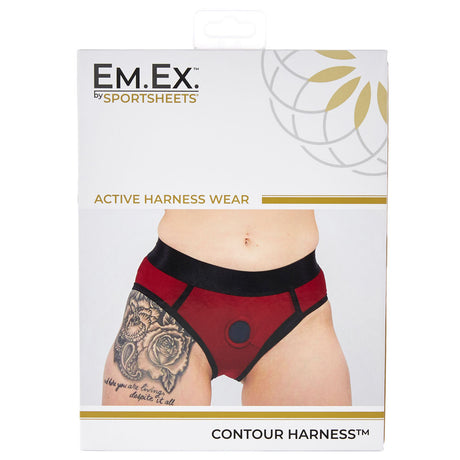 Sportsheets Em.Ex Active Contour Harness — Large, Navy/Scarlet - SS660-04