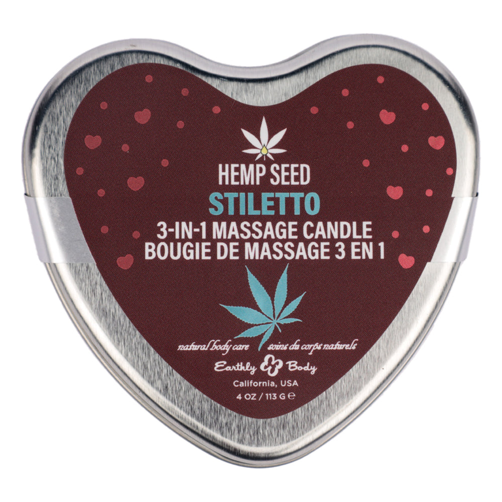 Earthly Body Hemp Seed 3-in-1 Massage Candle Stiletto — 4.07 oz - EB-HSCV025C