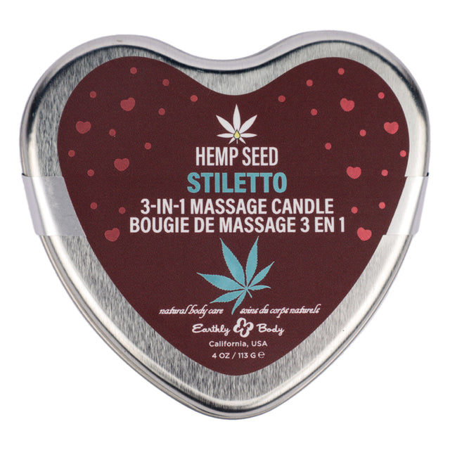 Earthly Body Hemp Seed 3-in-1 Massage Candle Stiletto — 4.07 oz - EB-HSCV025C