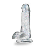 Blush Naturally Yours 6-inch Glitter Dildo — Sparkling Clear - BL-54309
